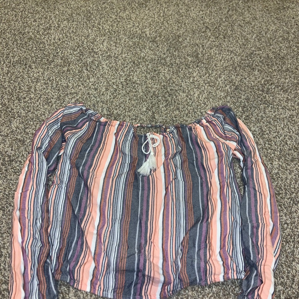 Super cute off the shoulder and long sleeve shirt